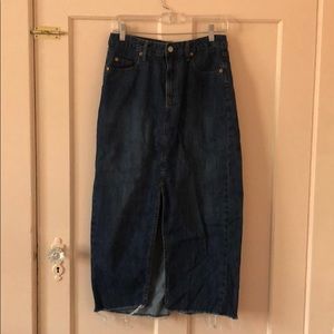 Gap Dark Wash Denim Front Slit Skirt